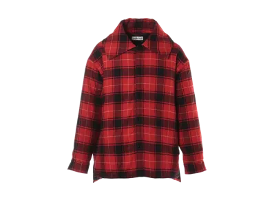 BALENCIAGA Cotton & Polyester Padded Check Pattern Jacket "Red/Black"