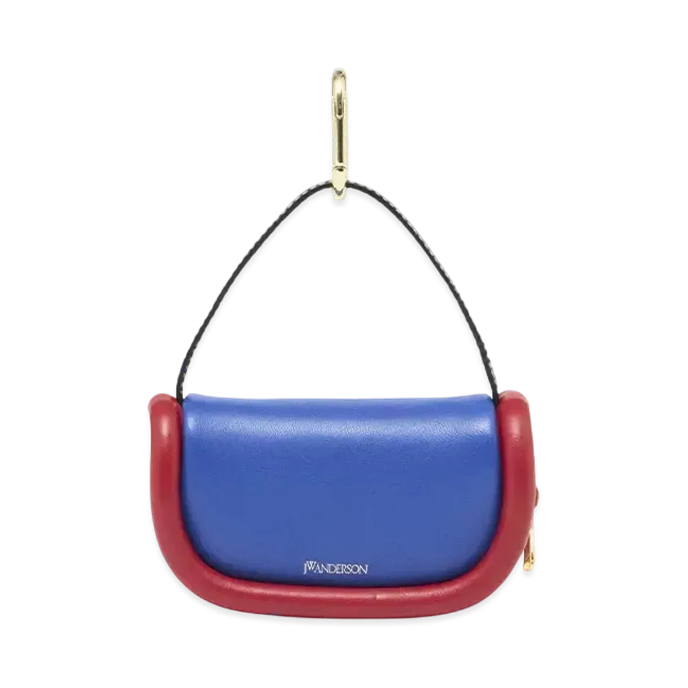 JW ANDERSON Bamber 7 Leather Micro Bag "Blue"