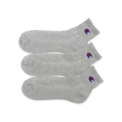 Champion 3Pair Quarter Length Socks (Half Pile) "Heather Gray"