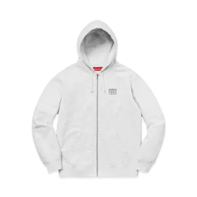 Supreme World Famous Zip Up Hooded Sweatshirt "Ash Grey"