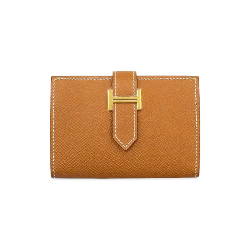 Hermes Bearn Card Case Veau Epsom "Gold/Gold"