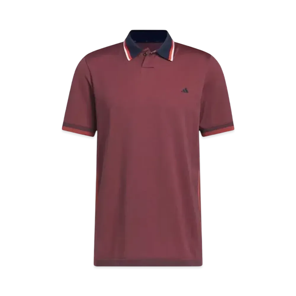 adidas Primeknit Side Seamless Short Sleeve Polo Shirt "Collegiate Navy/Preloved Red"