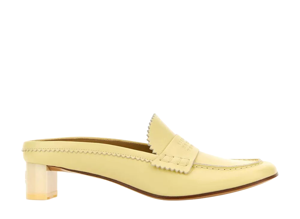 MM6 Maison Margiela Women's Leather Mules "Pastel Yellow"