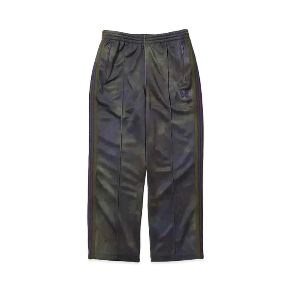 Needles TRACK PANT - POLY SMOOTH / UNEVEN-DYE PRINTED "Egg Plant"