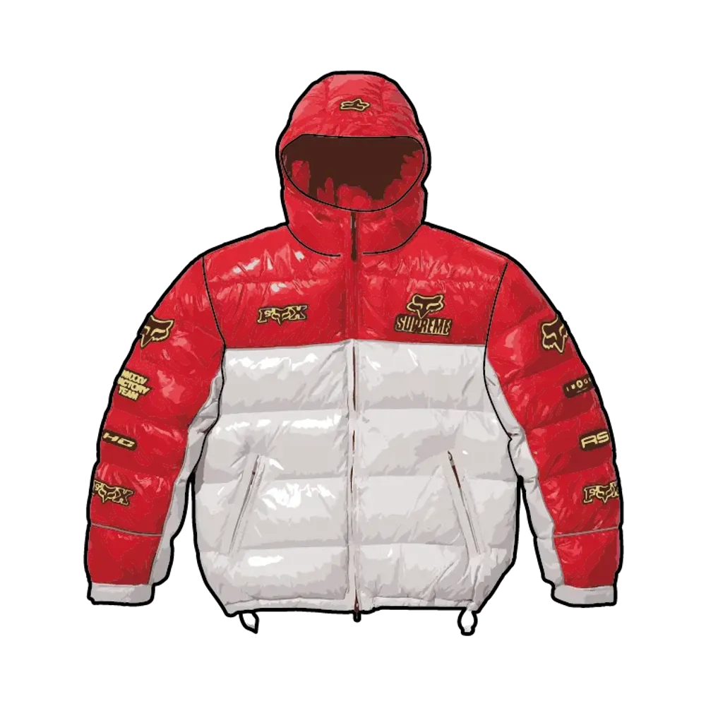 Supreme x Fox Racing Shiny Down Puffer Jacket "Red"