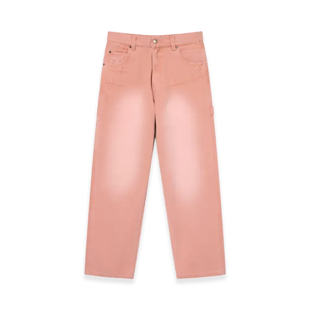 BlackEyePatch OG Leather Patched Washed Painter Pants "Pink"