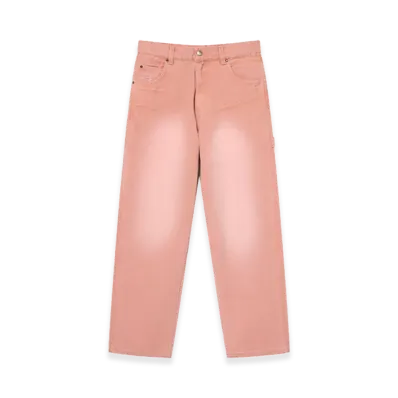 BlackEyePatch OG Leather Patched Washed Painter Pants "Pink"