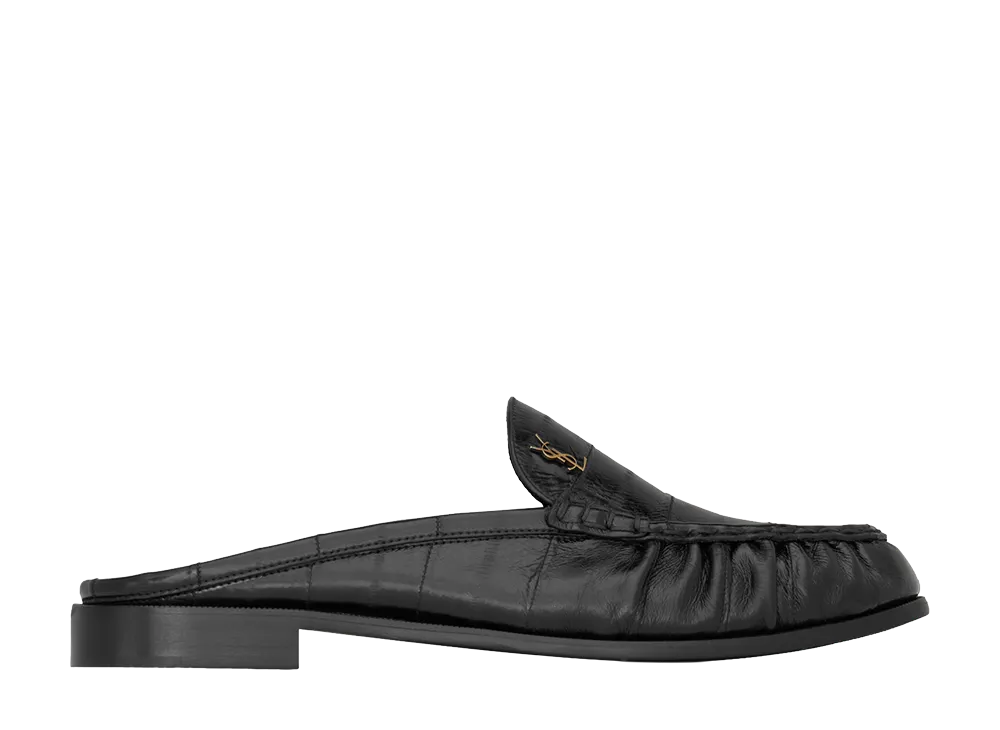 Saint Laurent Le Loafer Mules in Eelskin "Black"