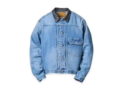 SEDAN ALL-PURPOSE Leather Collar Denim Jacket "Indigo"