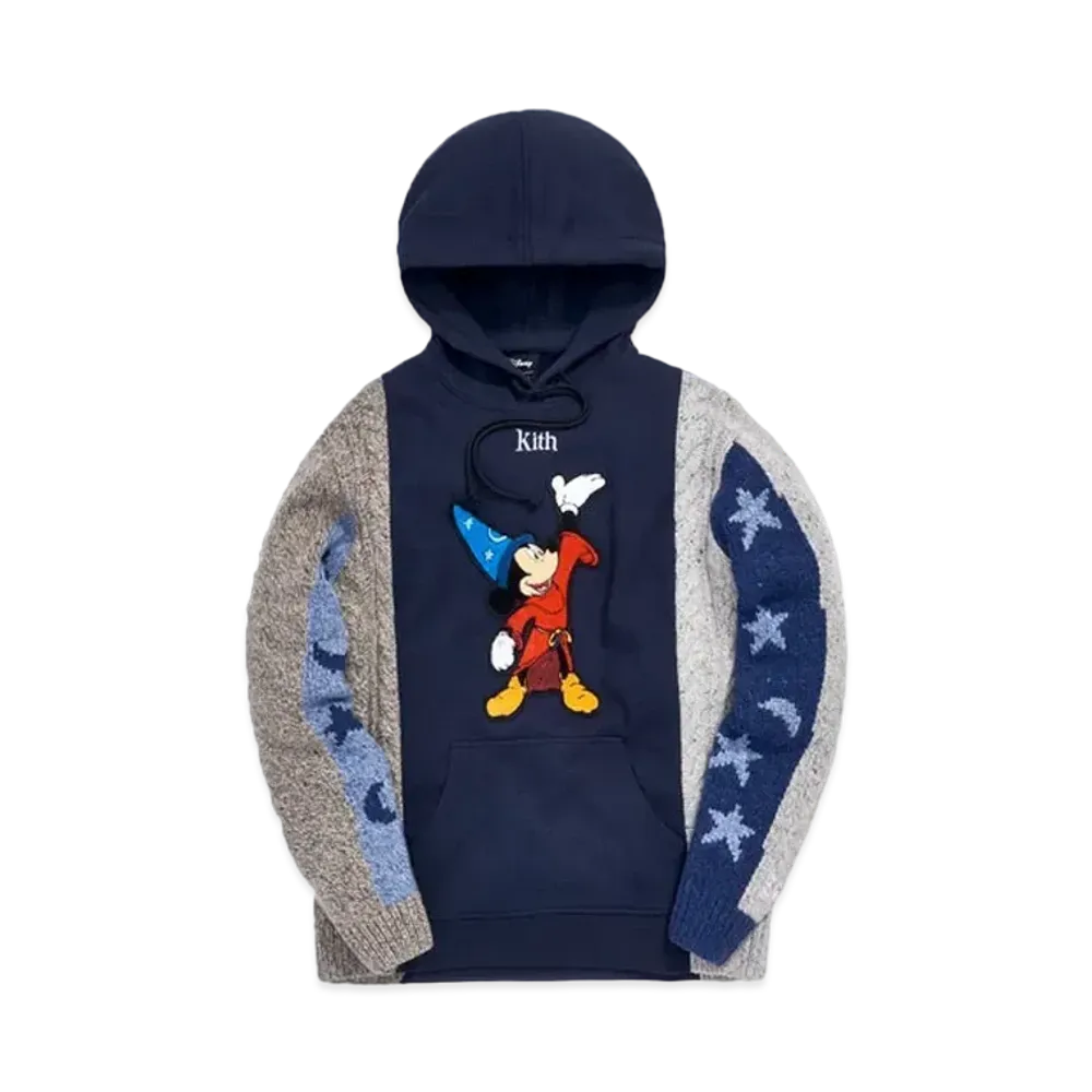 KITH Disney Adam Combo Knit Hoodie "Navy"