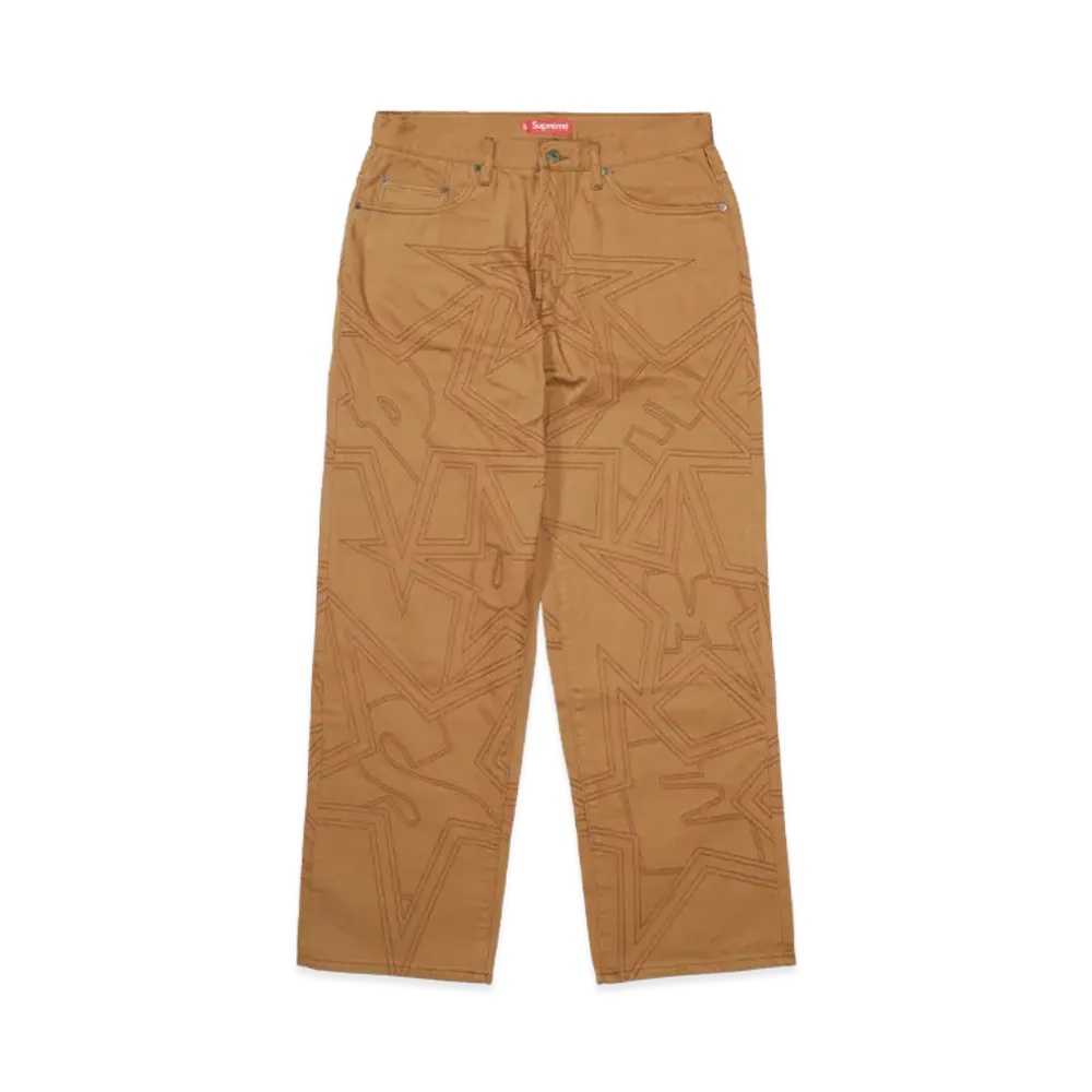 Supreme Stars Topstitch Baggy Jean "Brown"