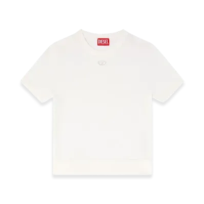 Diesel M-Aline Short-Sleeve Jumper In Wool "White"