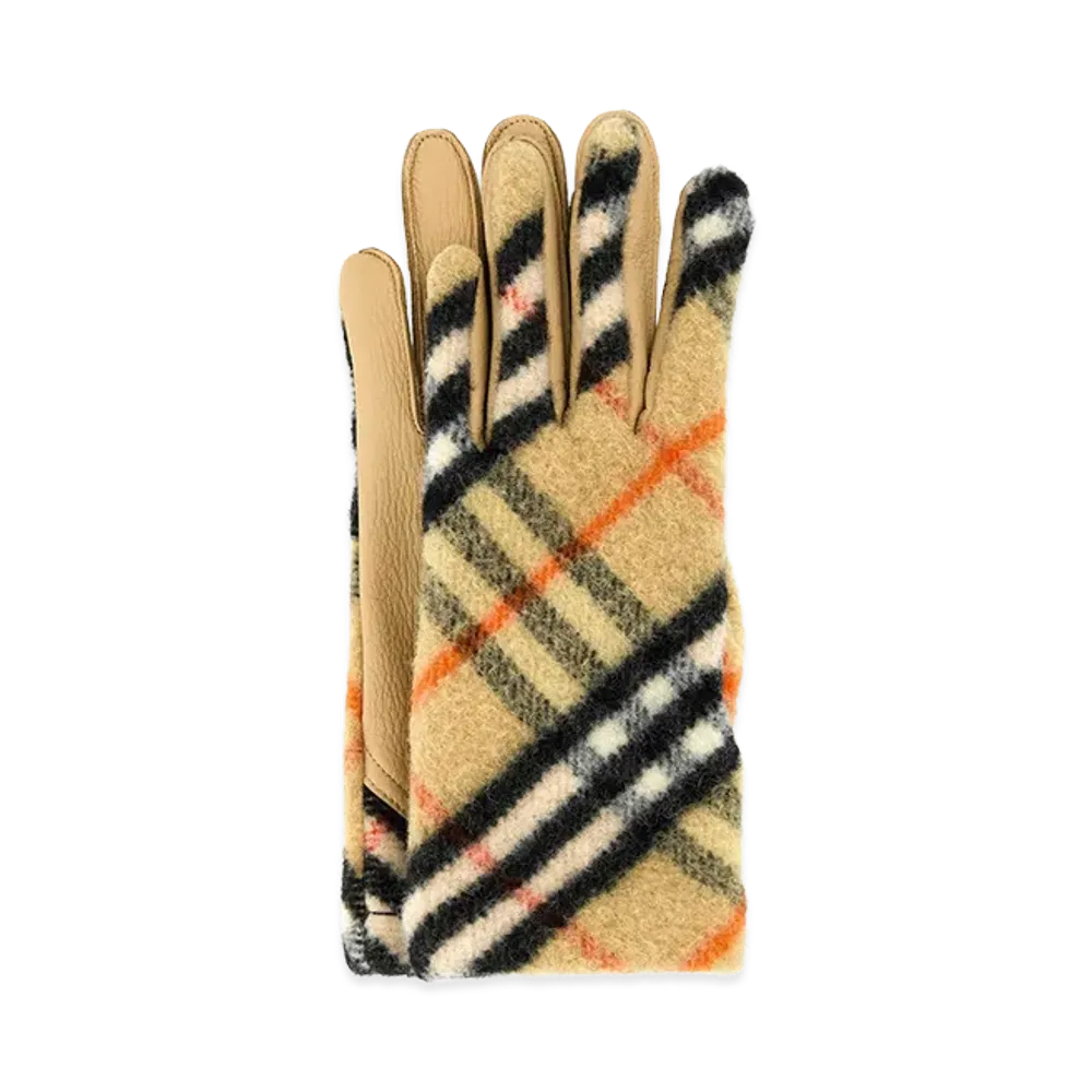 Burberry Embroidered Wool Gloves "Checked"