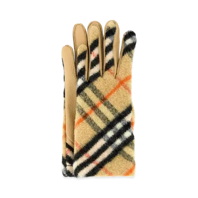 Burberry Embroidered Wool Gloves "Checked"