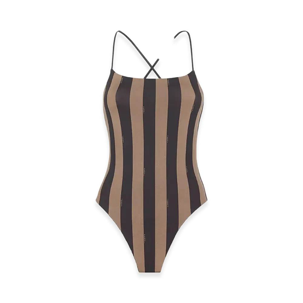 FENDI Women's Printed Lycra Reversbile Swimsuit "Brown"