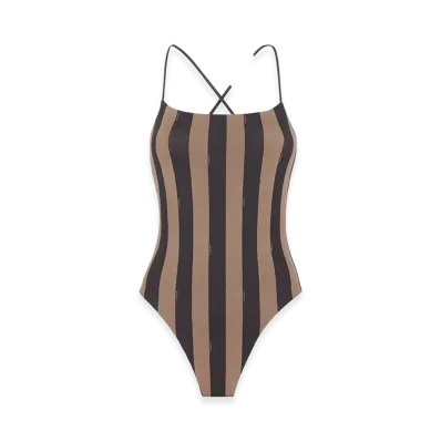 FENDI Women's Printed Lycra Reversbile Swimsuit "Brown"