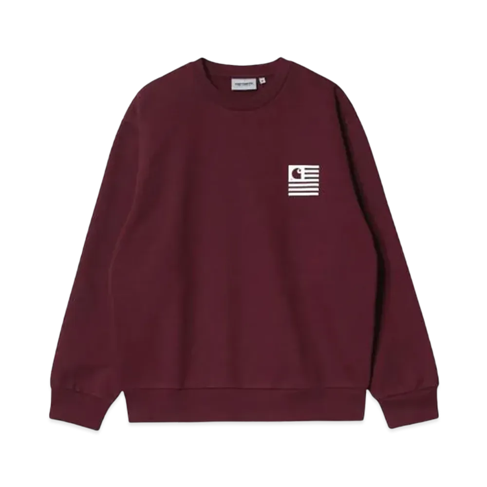 Carhartt WIP Fade State Sweatshirt "Wine/White"