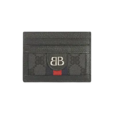 GUCCI x BALENCIAGA The Hacker Card Case Canvas Jacquard "Black"