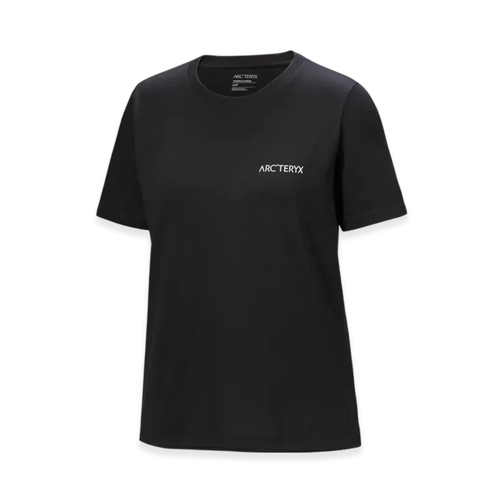 ARC'TERYX Women's Kragg SL Cotton Blurred Bird Crew SS "Black/Arctic Silk" X000009500