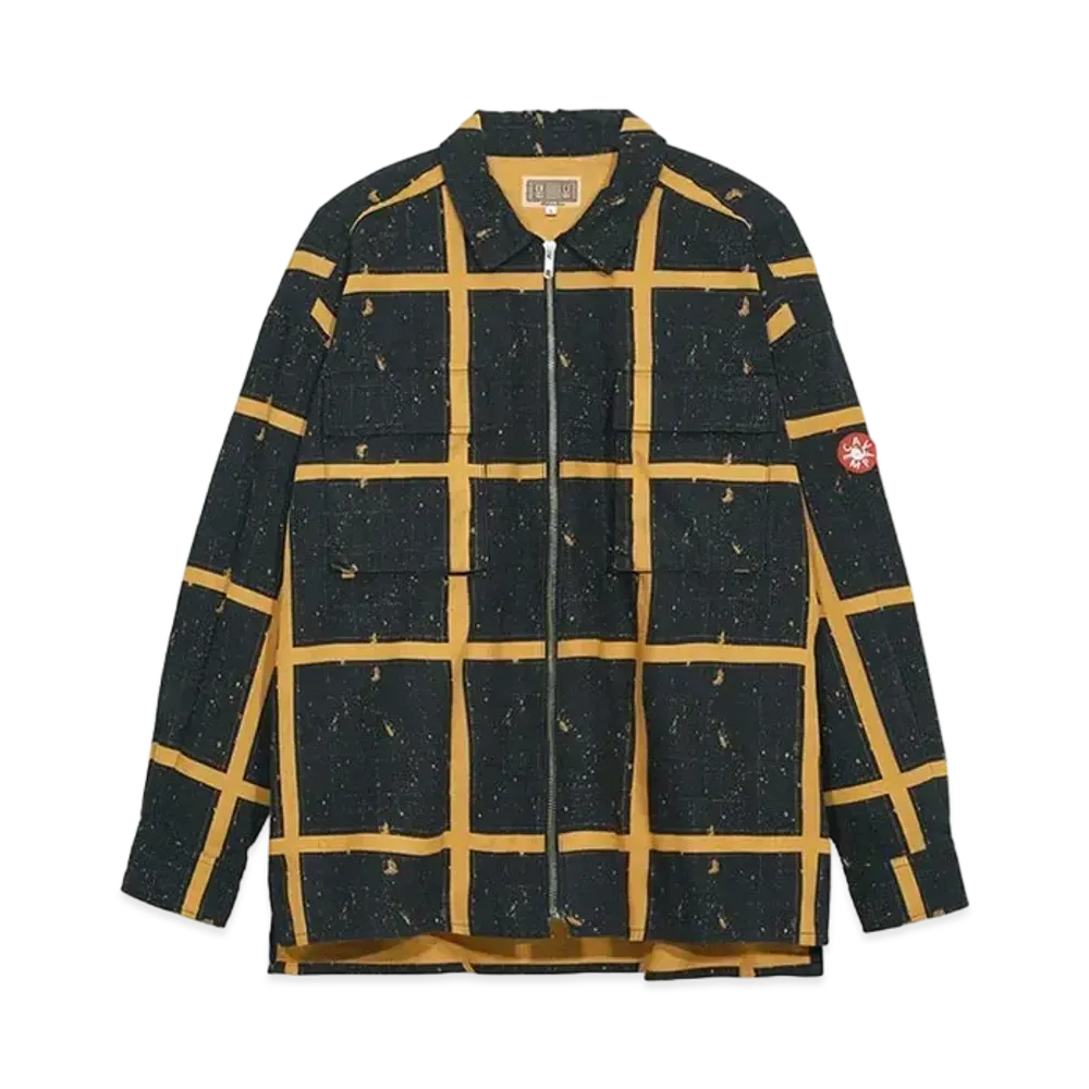 Cav Empt (C.E) OVERDYE GRID ZIP SHIRT JACKET "Black Yellow"