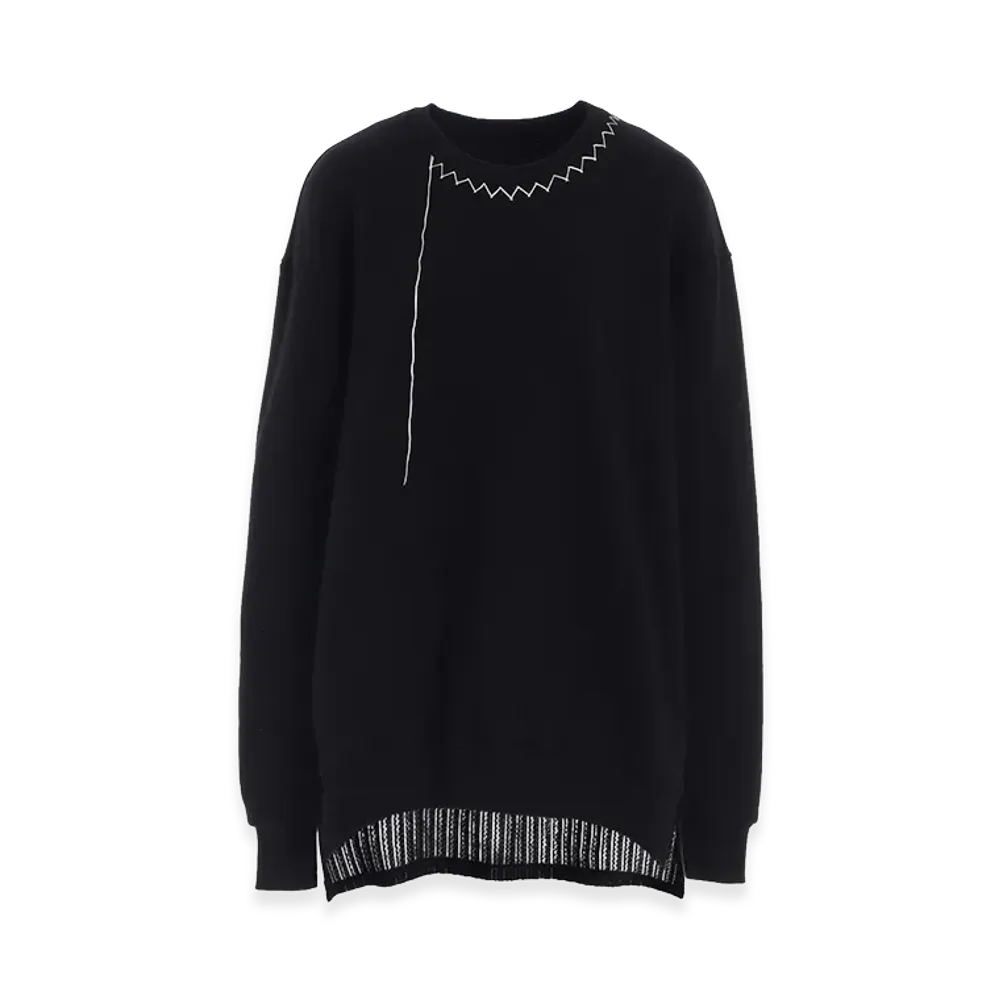 Y's Frenchterry Hand Stitch Sweatshirt "Black"