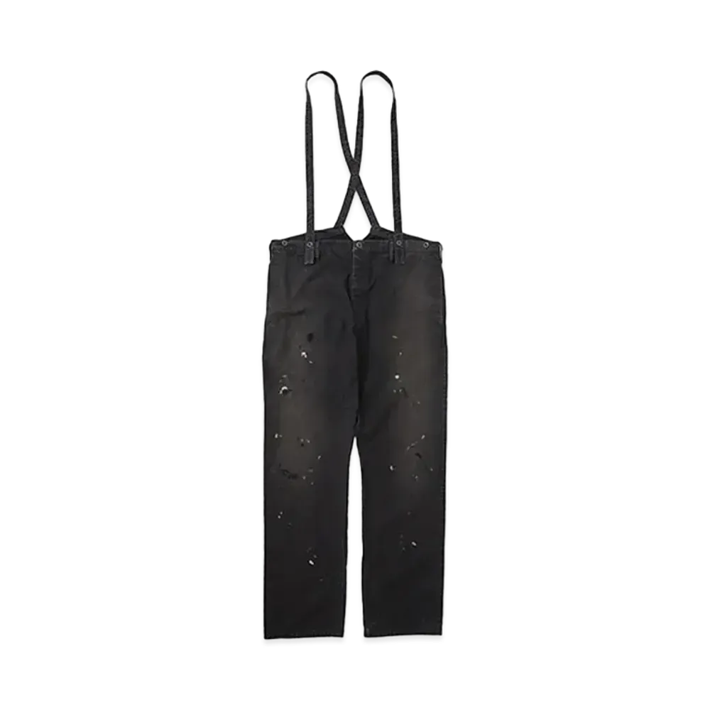 visvim TRAVAILLER BRACES PANTS DMGD "Black"
