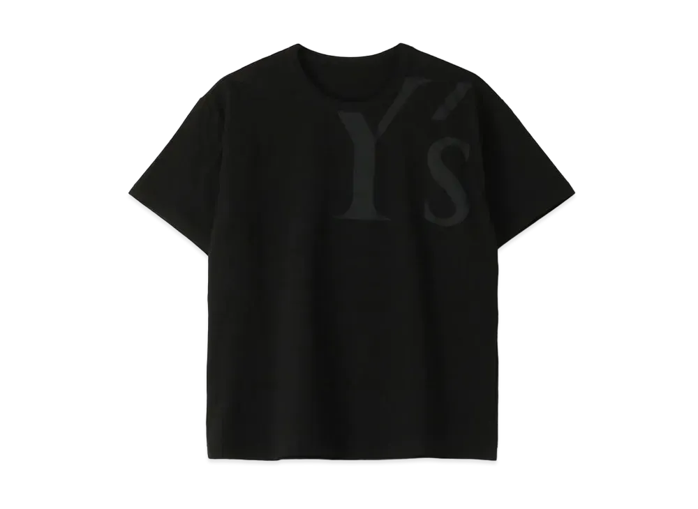 Yohji Yamamoto Y's 30/- PS Y's LOGO PIGMENT PRINT 2WAY DOLMAN SLEEVE OP "Black"