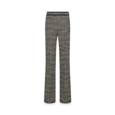 Dior Women's Wool Blend Heathered Textured Knit Flared Pants "Black"