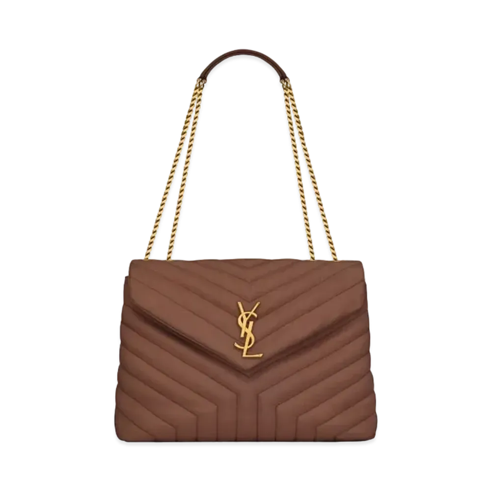 Saint Laurent Loulou Medium In Matelasse Y Leather "Brownie"