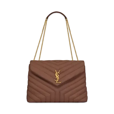 Saint Laurent Loulou Medium In Matelasse Y Leather "Brownie"
