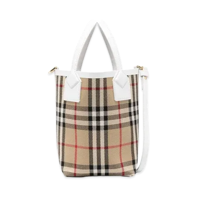 Burberry Women's Embroidered Canvas Mini London Handbag "Beige"