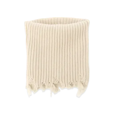 Yohji Yamamoto Y's SMOOTH LAMB CUT KNIT NECK WARMER "White"