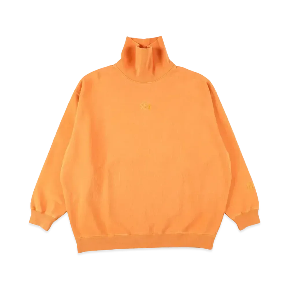 WIND AND SEA SEA (PIGMENT-DYE) TURTLE NECK SWEAT SHIRT "Orange"