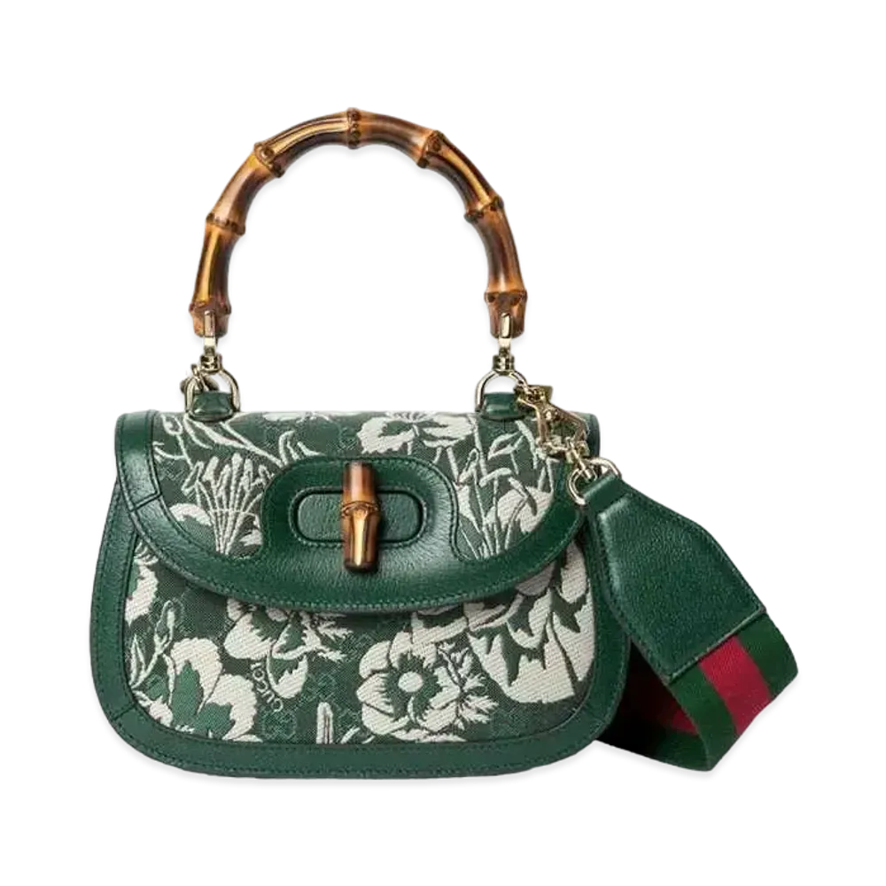 GUCCI Japan Exclusive Gucci Bamboo 1947 Small Top Handle Bag "Green"