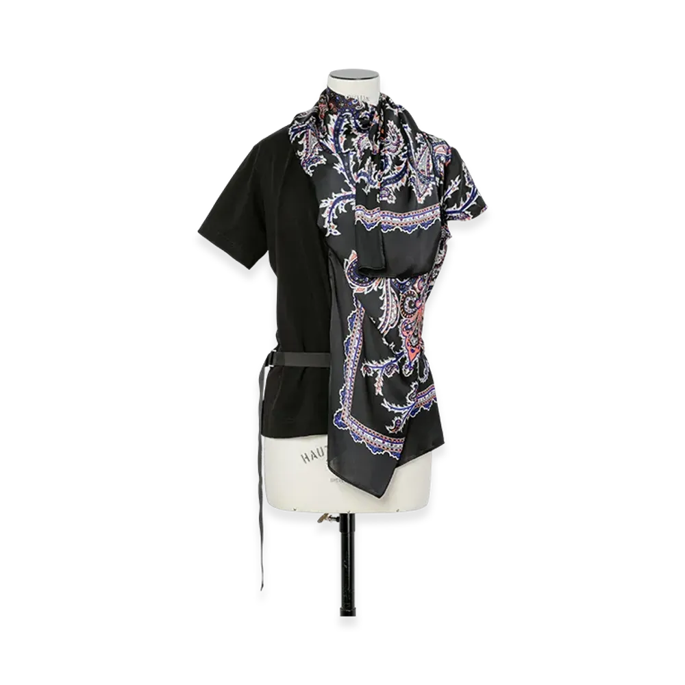 sacai Paisley Print x Cotton Jersey T-Shirt "Black/Black"