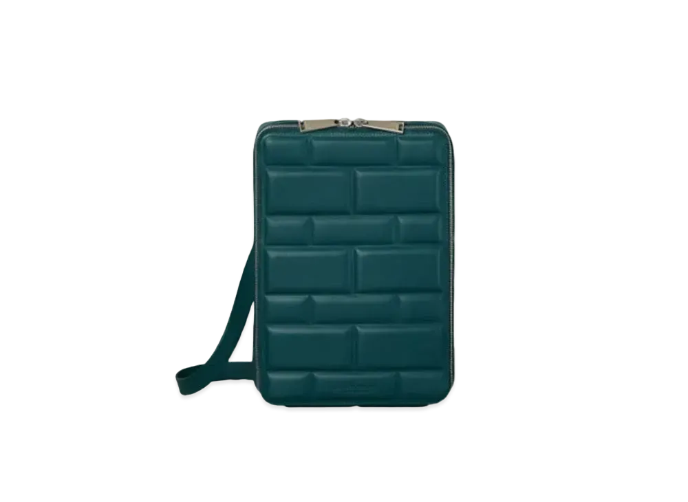 Bottega Veneta Padded Nappa Lambskin Messenger Bag "Lake Blue"