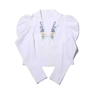 atmos pink Puff Shoulder Blouse "White"