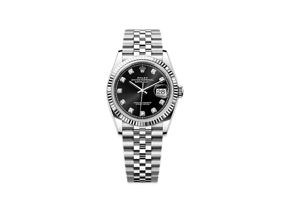 ROLEX Datejust 36 Oystersteel & White Gold "Black"