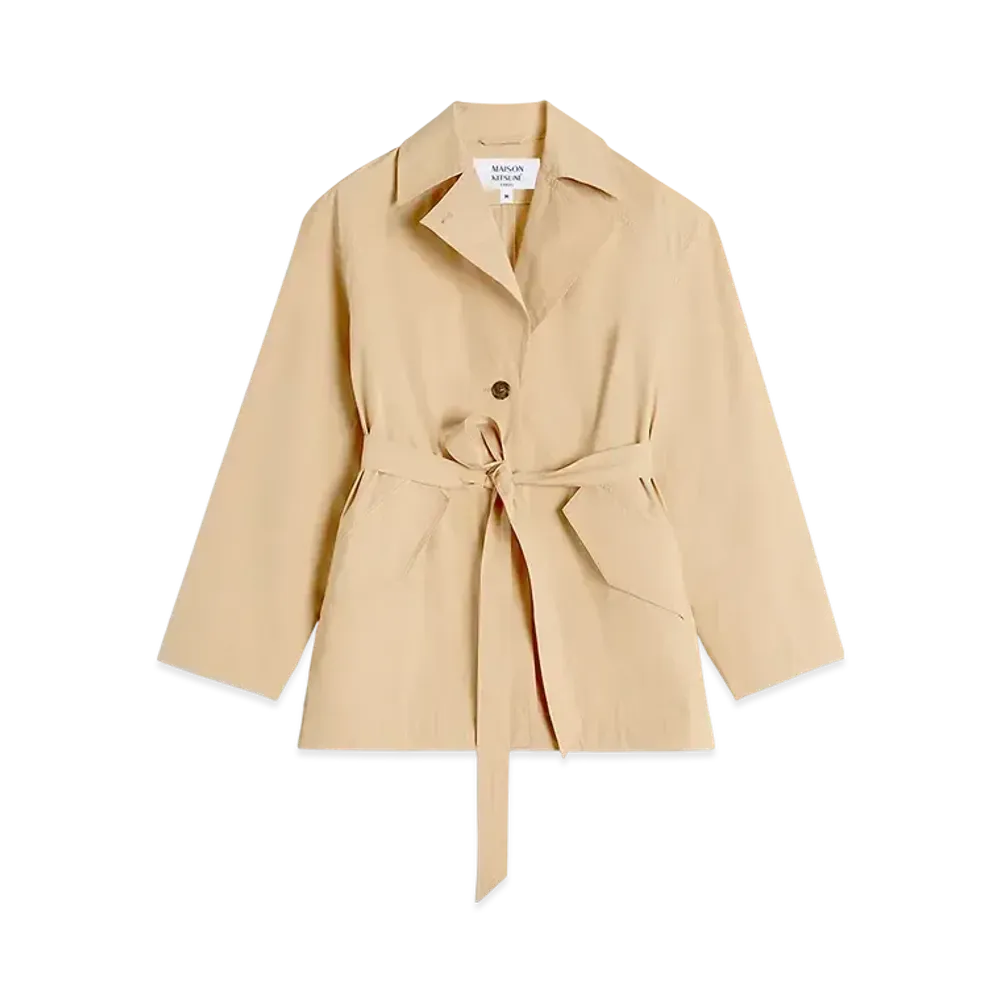 Maison Kitsune Short Light Trench "Chamois"