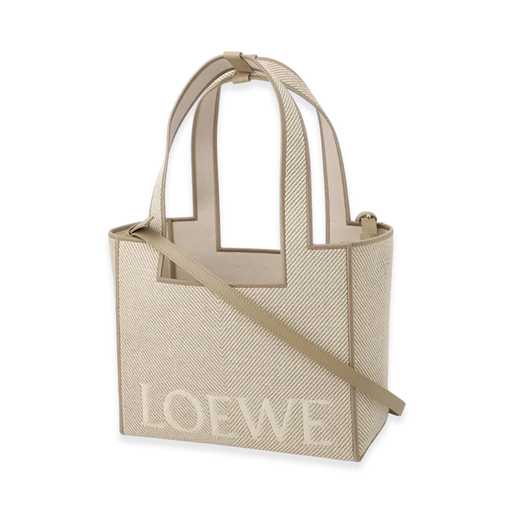 LOEWE Font Tote Medium Bag "Ecru"