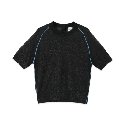 Paul Smith Women's Color Piping Lame Knit "Black"