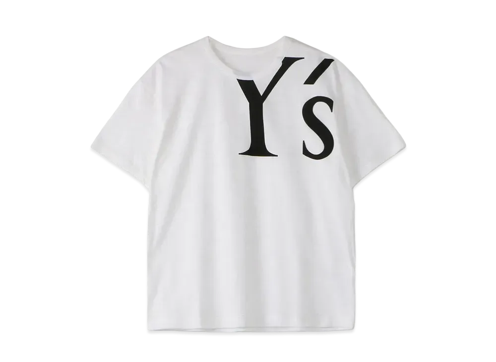 Yohji Yamamoto Y's 30/- PS Y's LOGO PIGMENT PRINT 2WAY DOLMAN SLEEVE OP "White"
