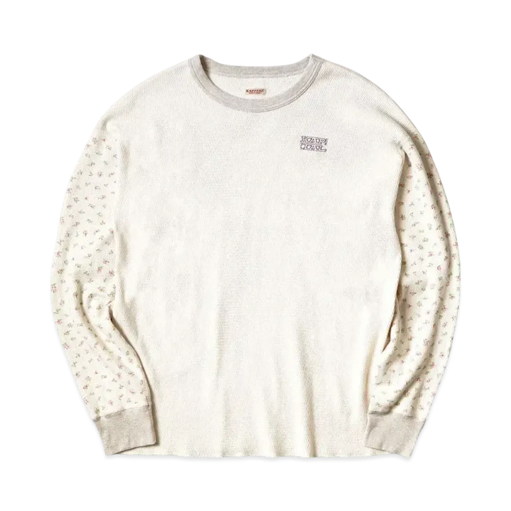 KAPITAL Waffle Small Flower 2 Tone Long Tee "Pink"