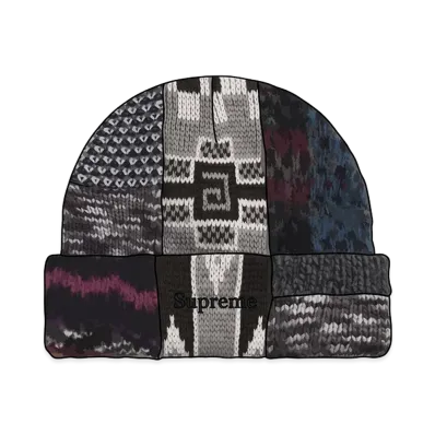 Supreme Patchwork Beanie "Black"