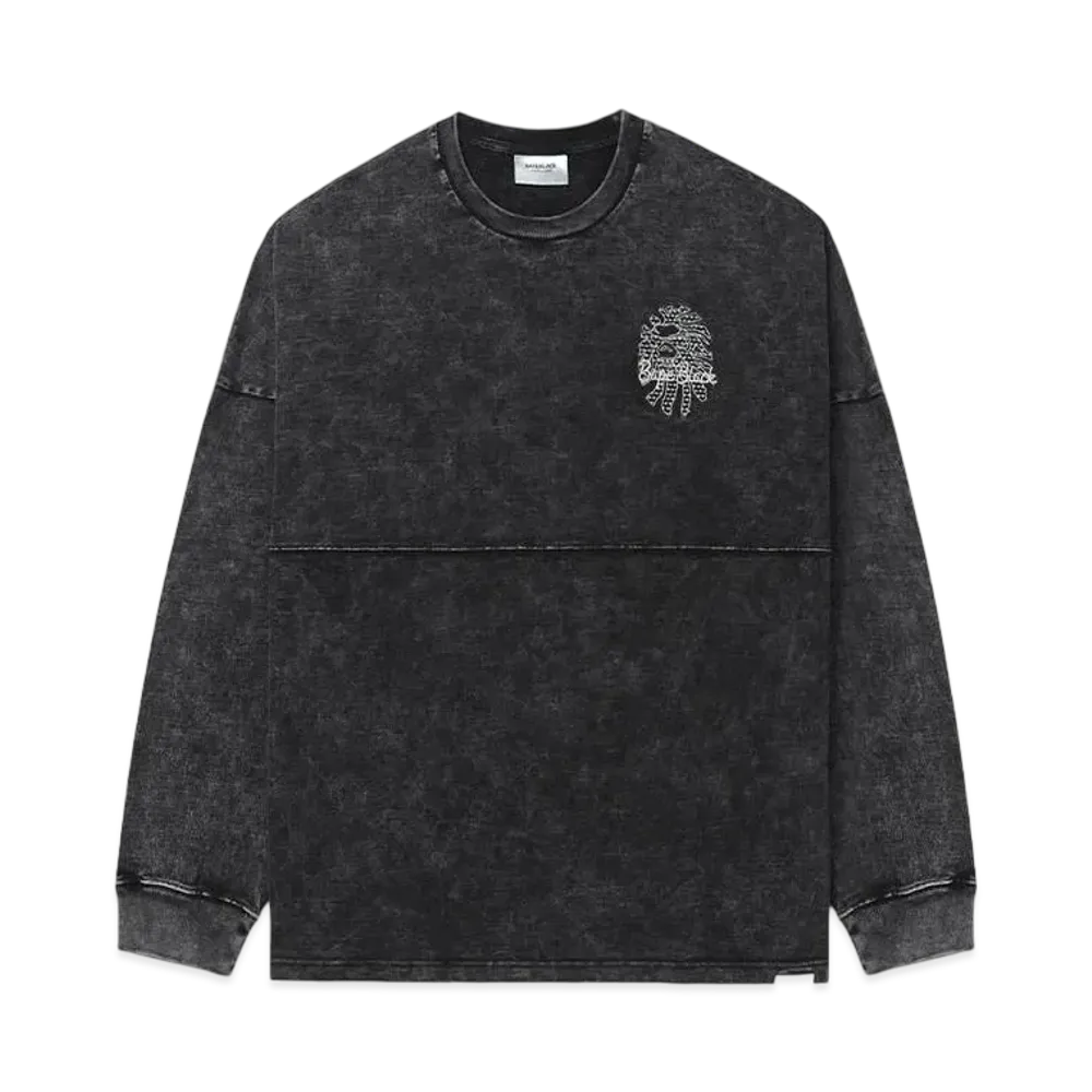 A BATHING APE Bape Black Embroidery Long Tee "Black"