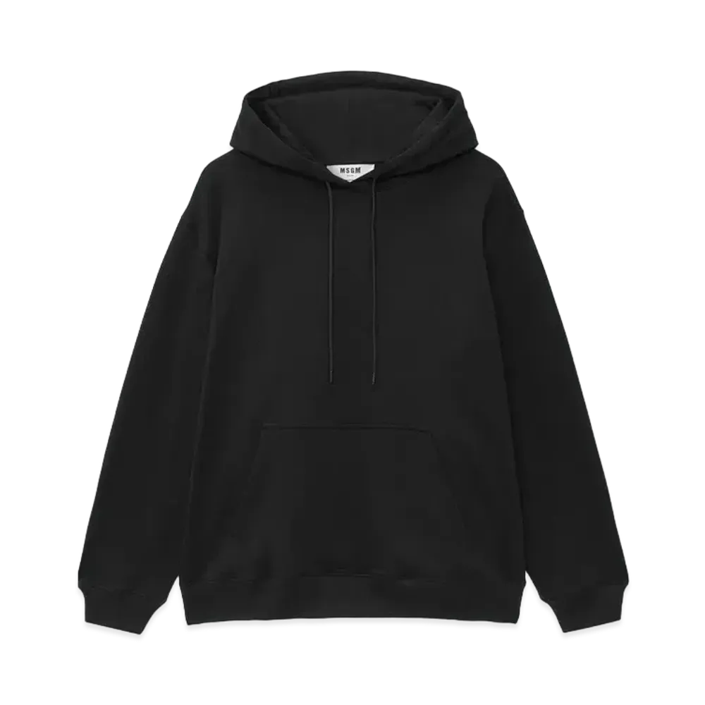 MSGM Oversized Sweatshirt With A Maxi Logo Print On The Hood "Black"