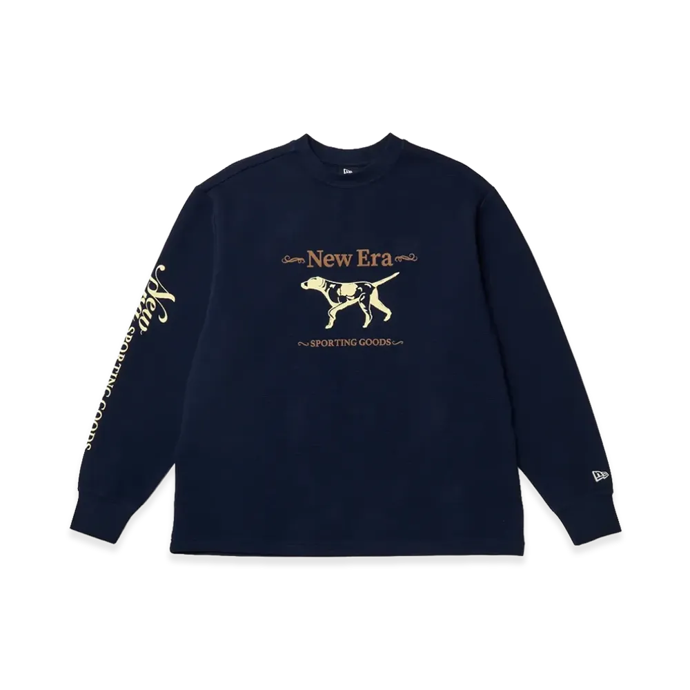 NEW ERA OUTDOOR x Takayuki Ohashi L/S Waffle T-Shirt Dog "Navy"