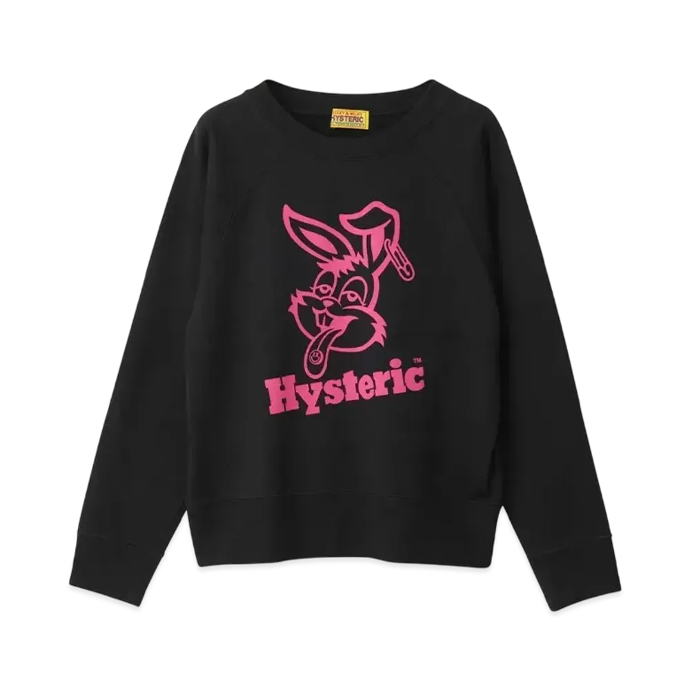 HYSTERIC GLAMOUR Hysteric Rabbit Short Length Sweatshirt "Black"