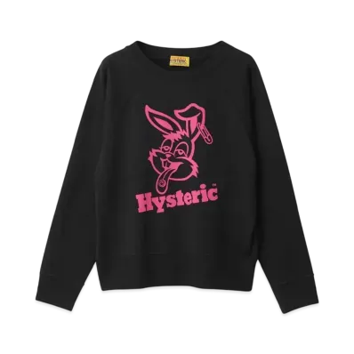 HYSTERIC GLAMOUR Hysteric Rabbit Short Length Sweatshirt "Black"