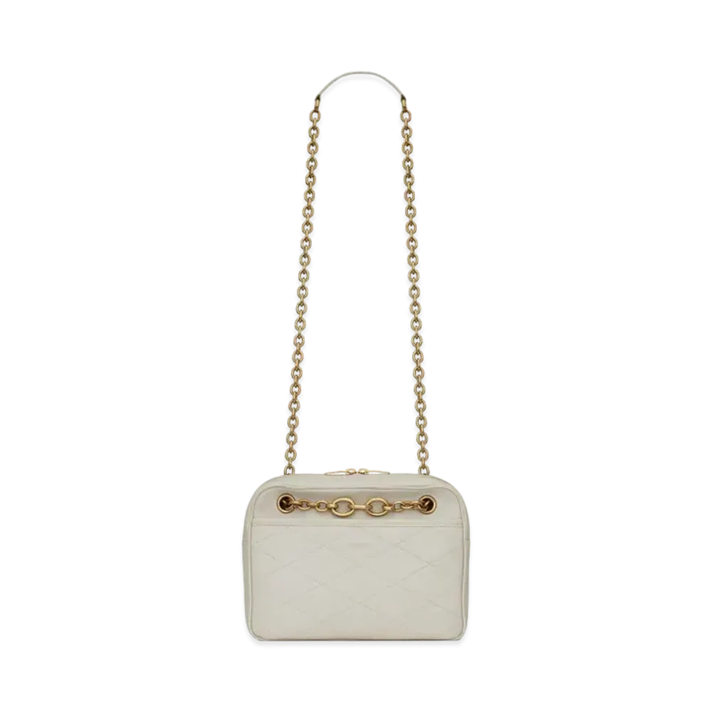 Saint Laurent Le Maillon Small Chain Bag In Quilted Lambskin "Vintage White"